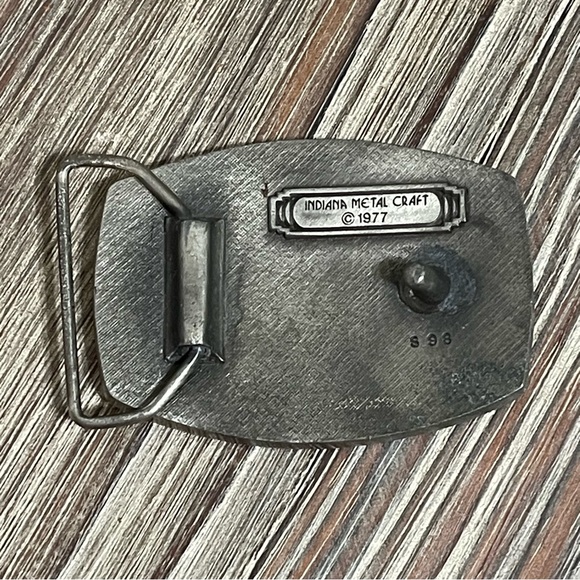 Indiana Metal Craft Pewter Crossing Tennis Rackets Belt Buckle 1977 Marked S98 - Picture 10 of 11